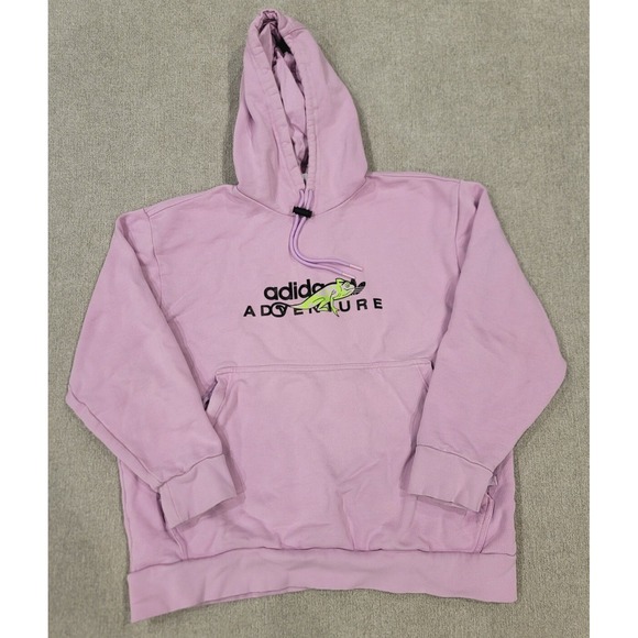 ADIDAS Originals Adventure Hoodie Chameleon Glow In Dark Pink Mens Sz Large RARE - Picture 1 of 13